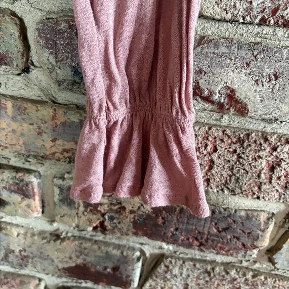 Urban Outfitters Pink Surplice Crop Top Smocked Waist Long Sleev - Picture 4 of 5
